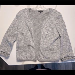 Express Sweater-jacket with beaded accents on Sleeves. Size medium